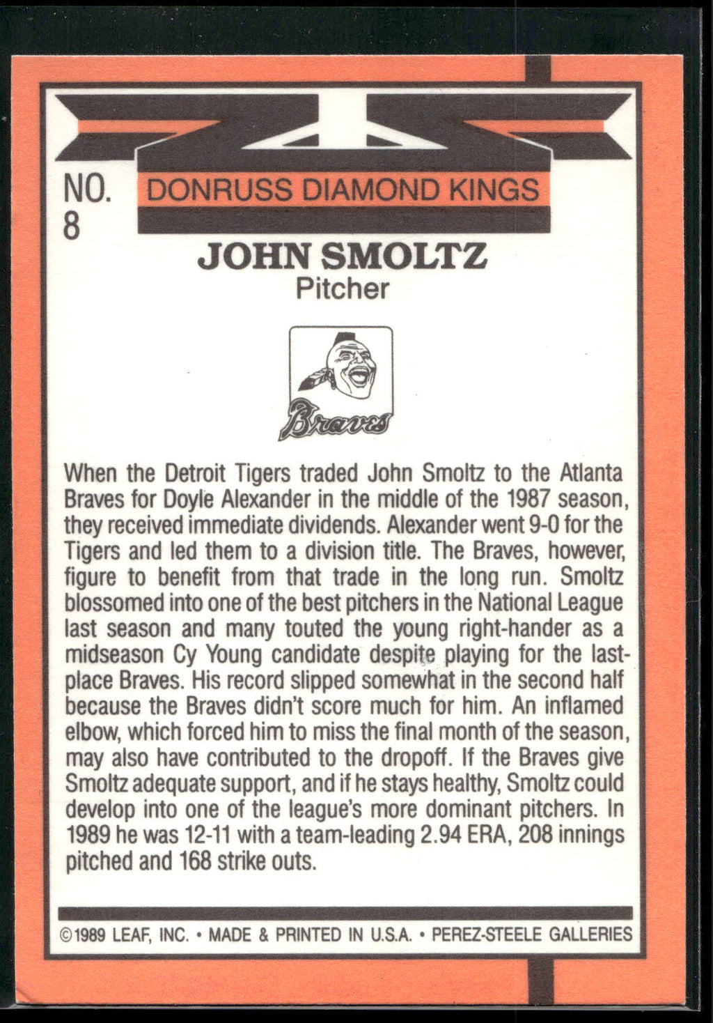 1990 Donruss #8 John Smoltz