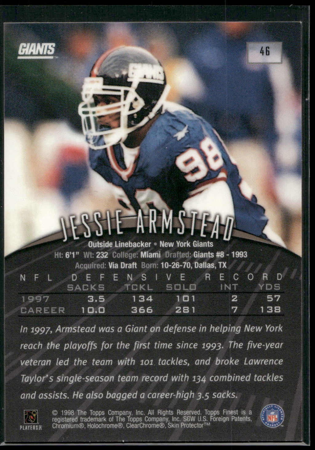 1998 Finest #46 Jessie Armstead