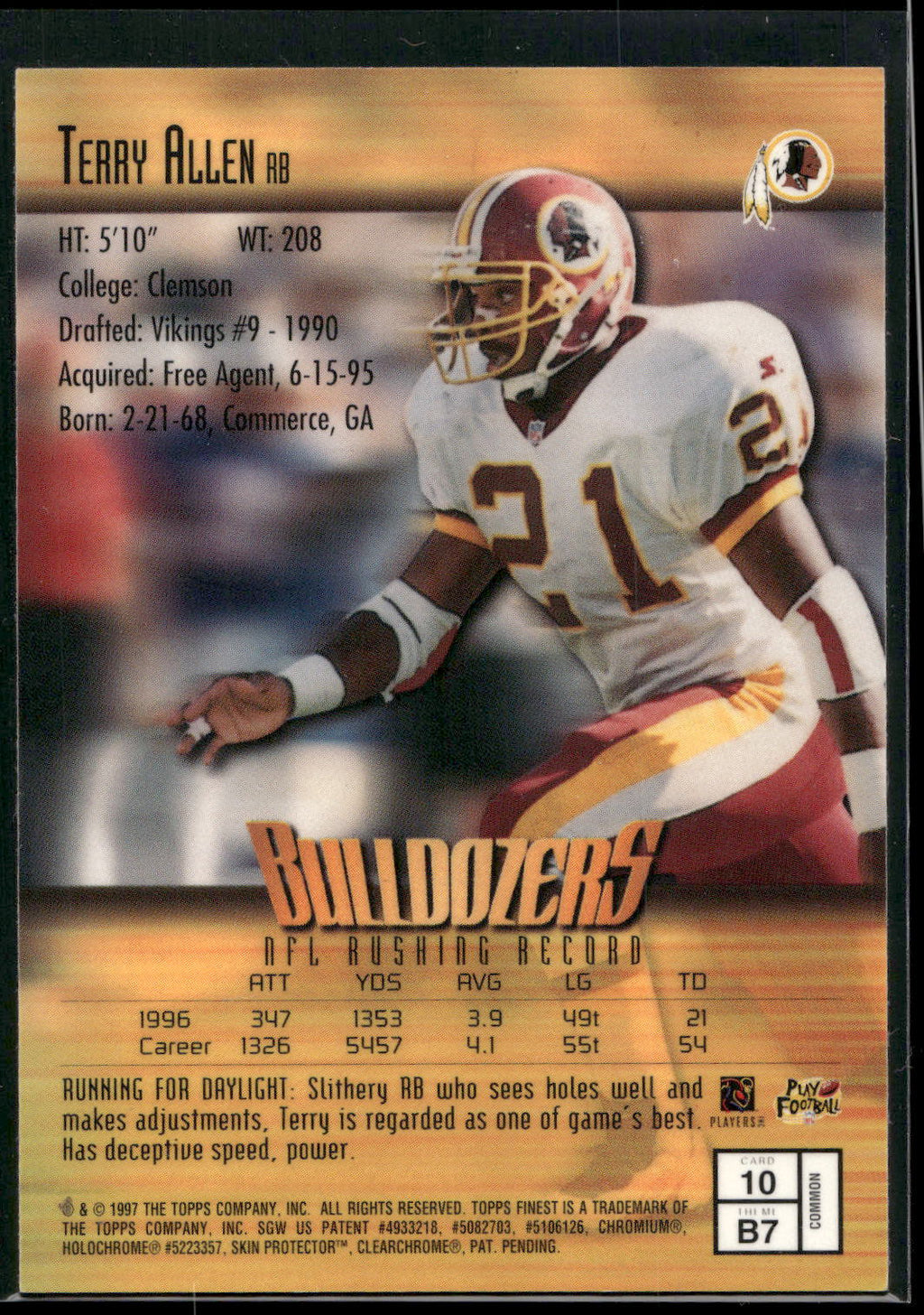 1997 Finest #10 Terry Allen