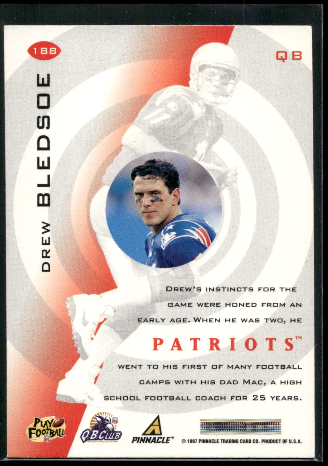 1997 Pinnacle #188 Drew Bledsoe