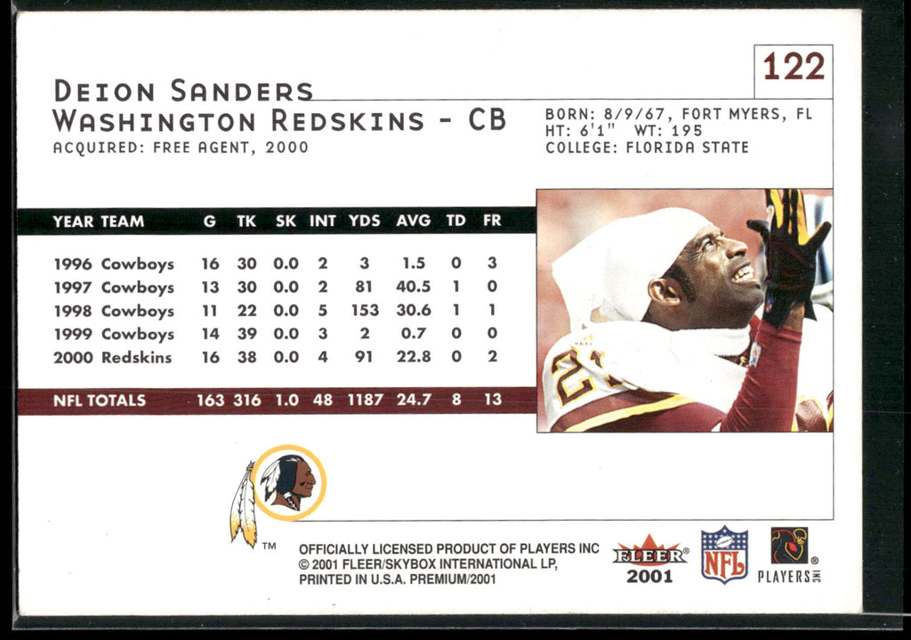 2001 Fleer Premium #122 Deion Sanders