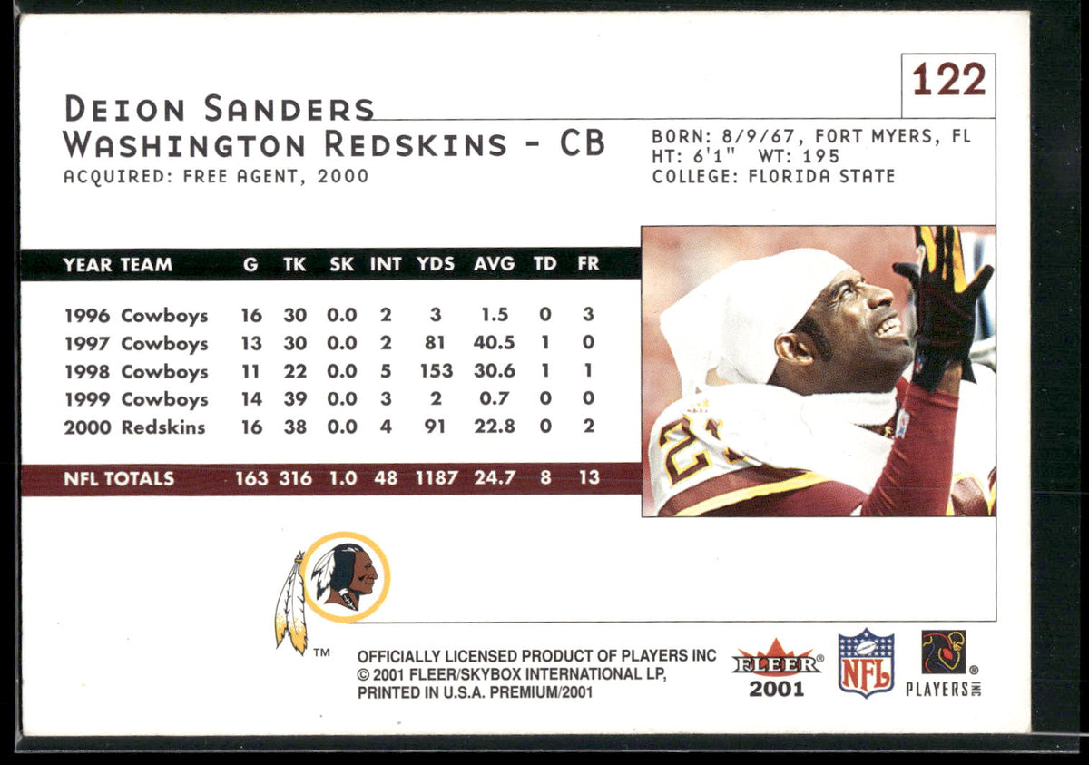 2001 Fleer Premium #122 Deion Sanders