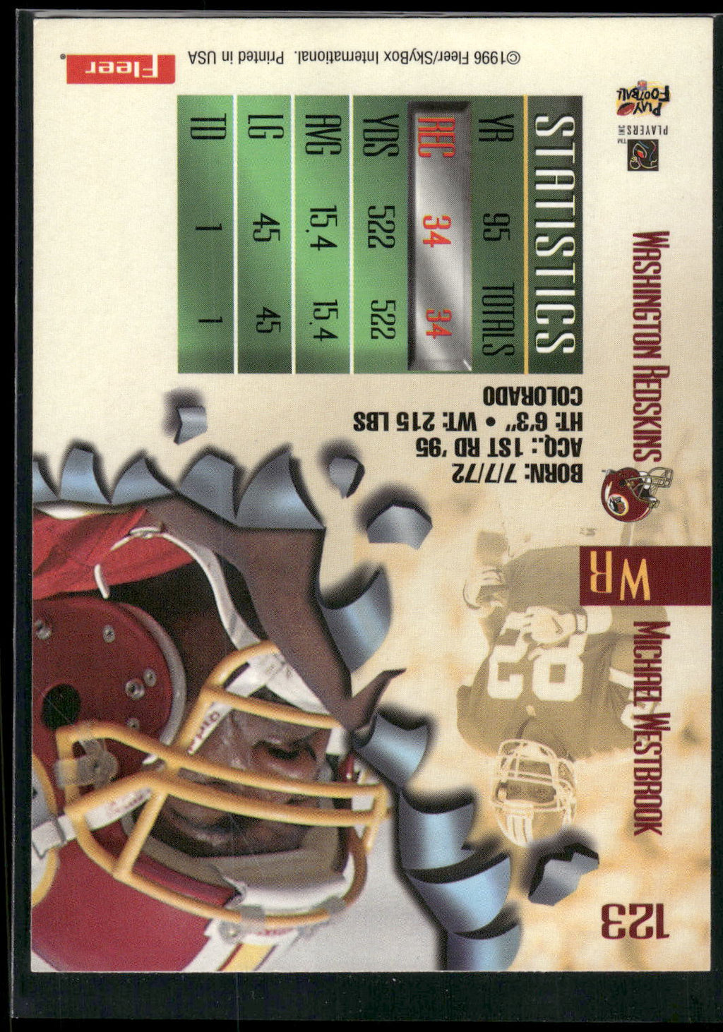 1996 Fleer Metal #123 Michael Westbrook