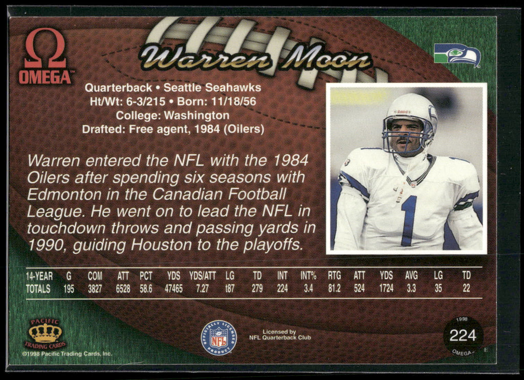 1998 Pacific Omega #224 Warren Moon