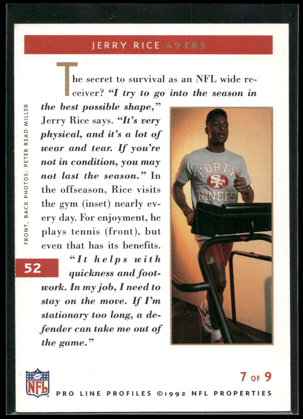 1992 Pro Line Profiles #52 Jerry Rice