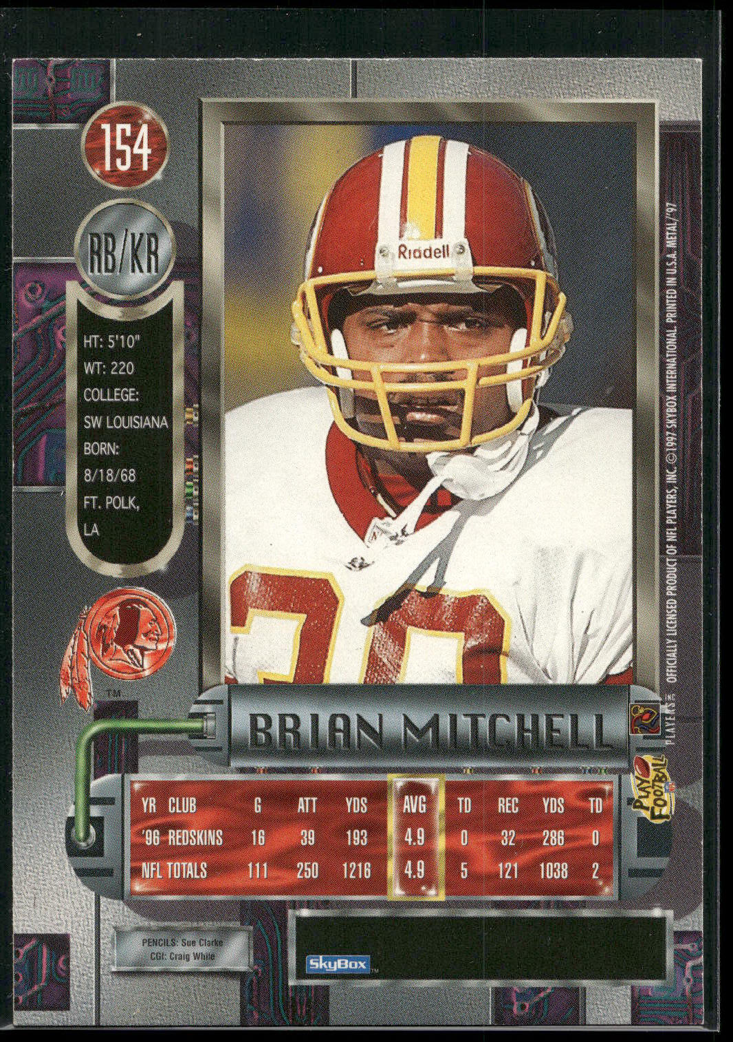 1997 Metal Universe #154 Brian Mitchell