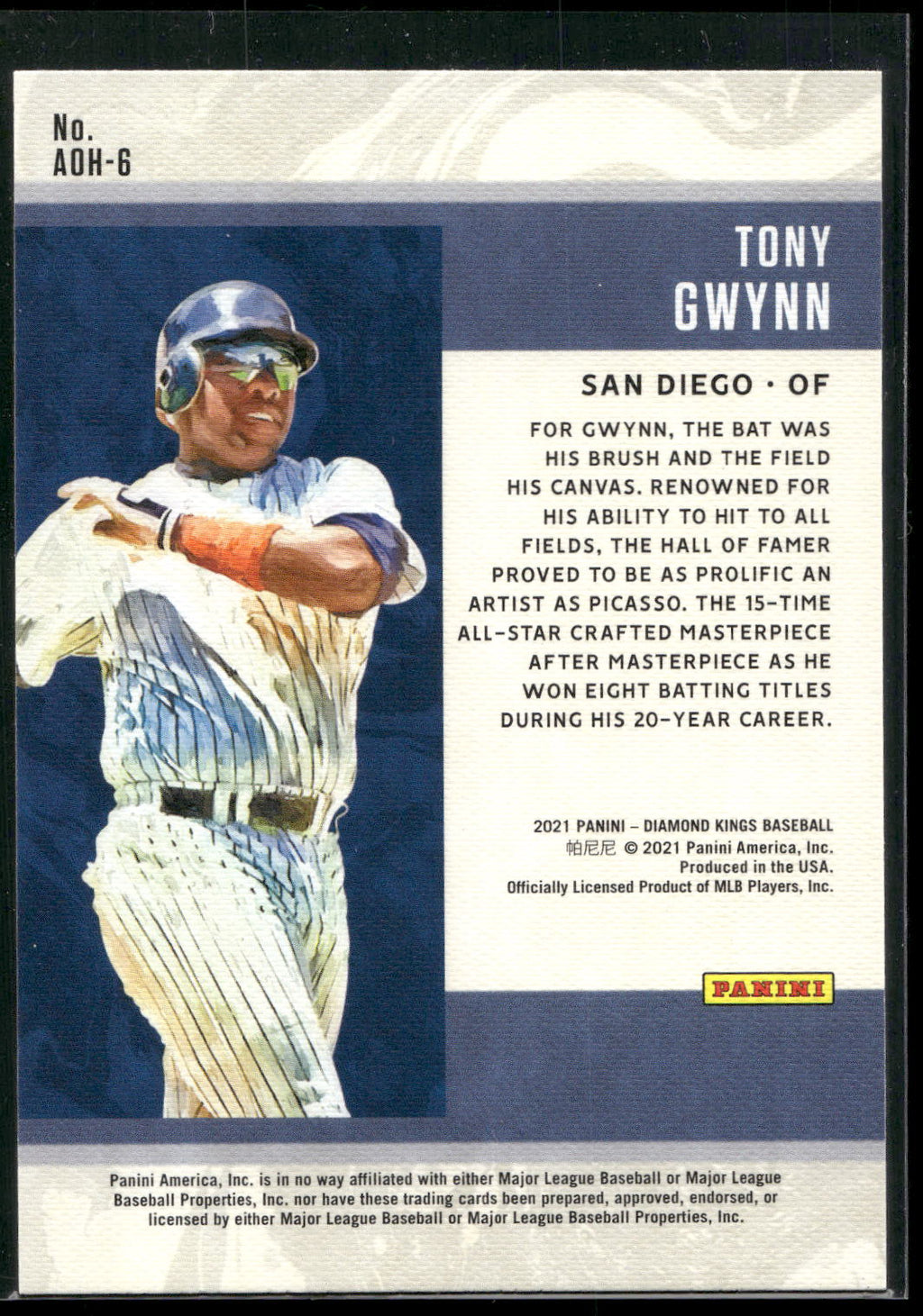 2021 Panini Diamond Kings #AOH-6 Tony Gwynn The Art of Hitting