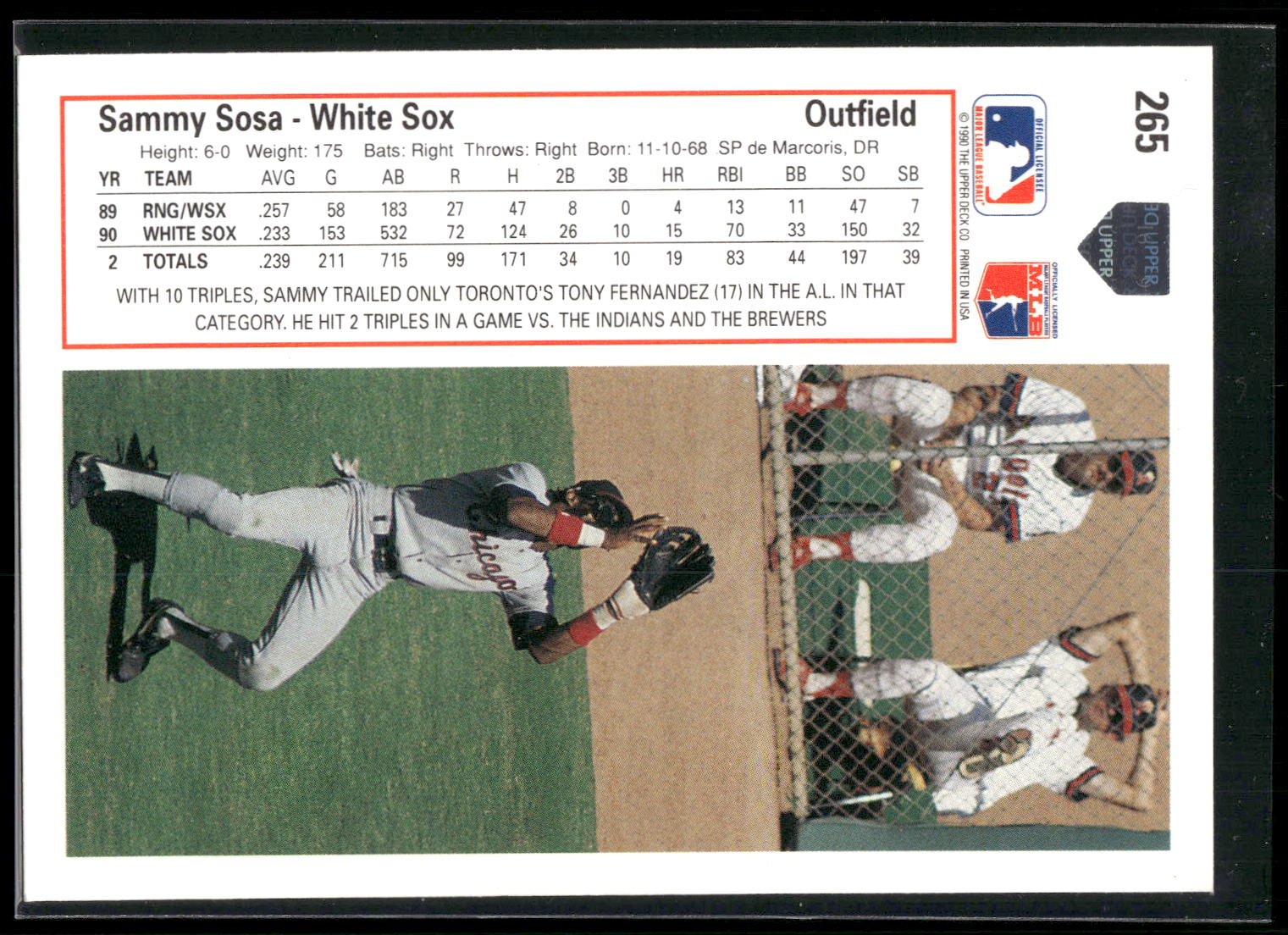 1991 Upper Deck #265 Sammy Sosa