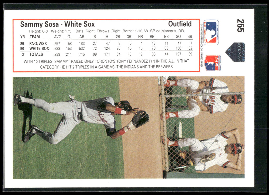1991 Upper Deck #265 Sammy Sosa