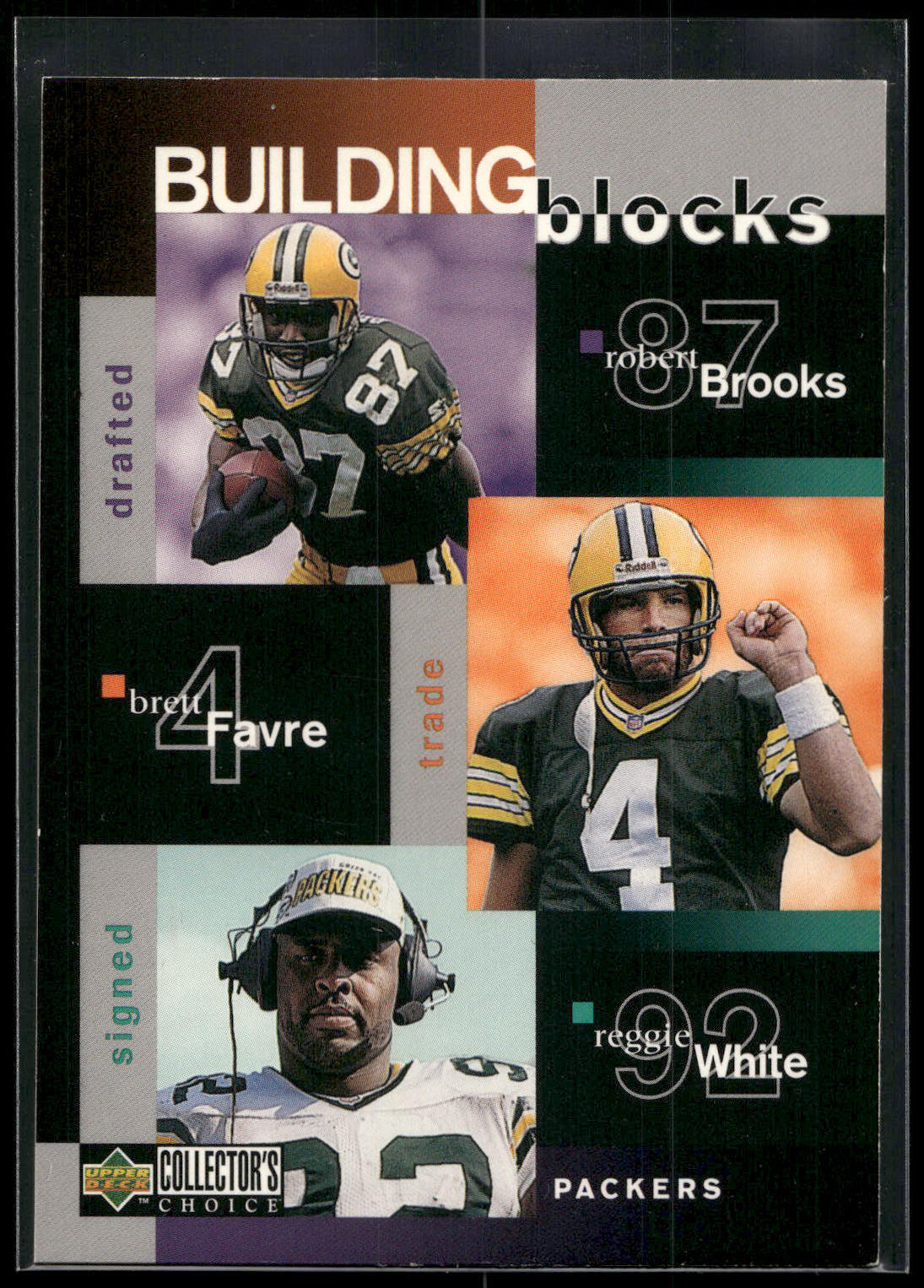 1997 Collector's Choice #375 Brooks / Brett Favre / White / Levens / Mayes