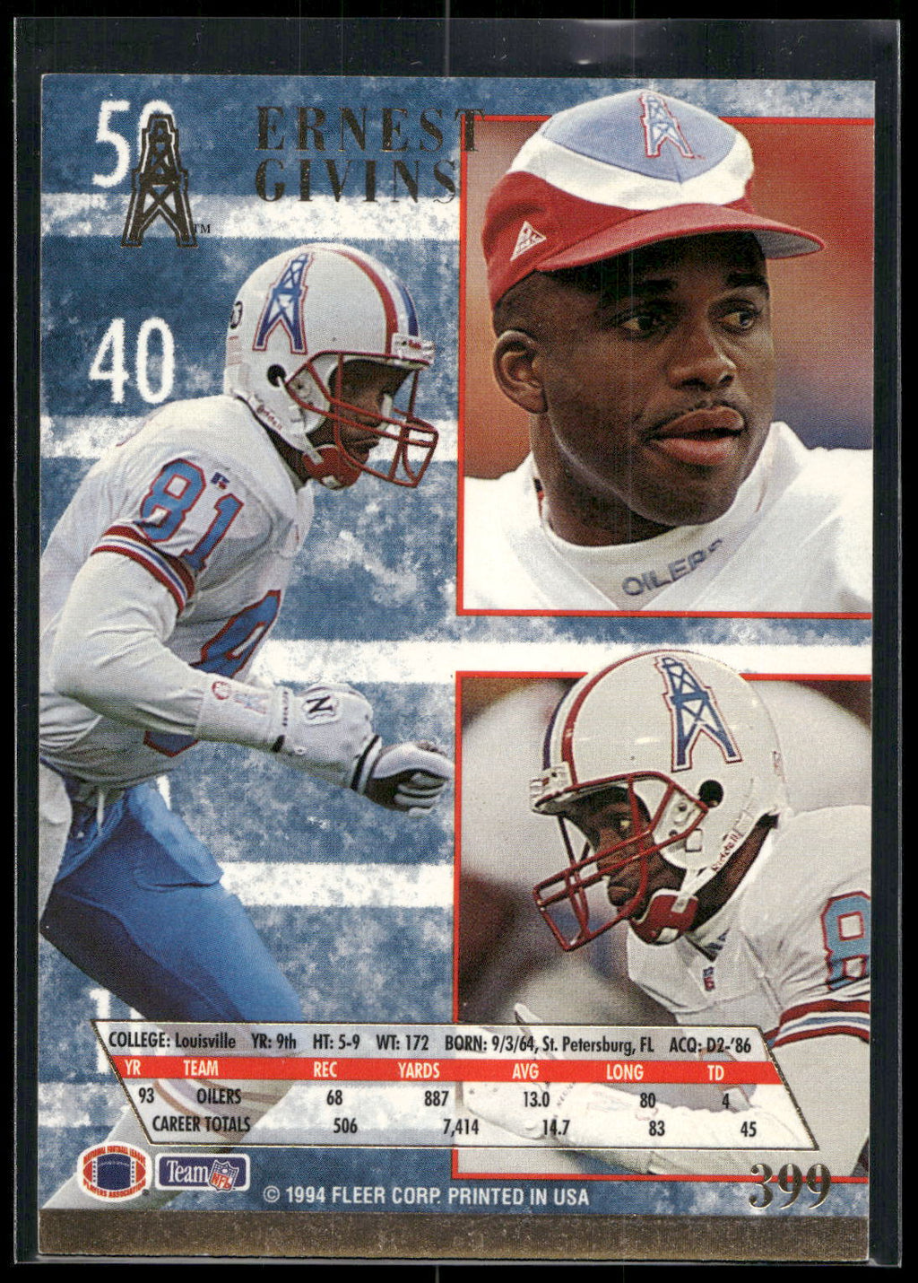 1994 Ultra #399 Ernest Givins