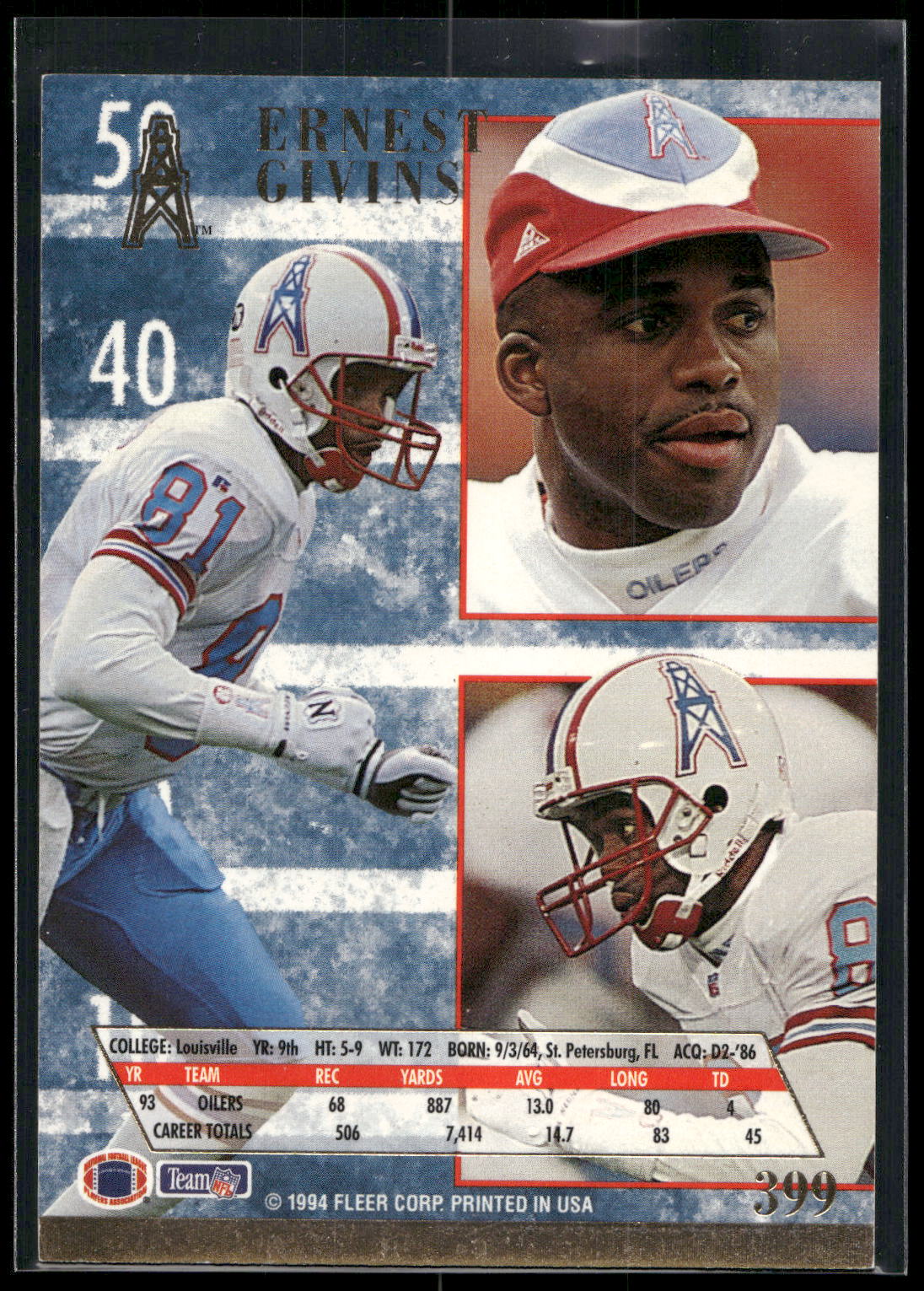 1994 Ultra #399 Ernest Givins