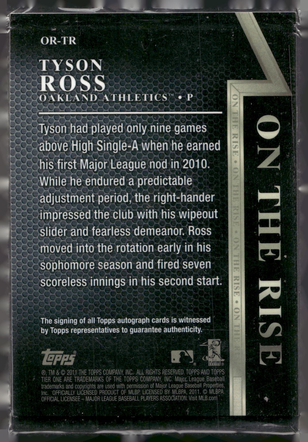 2011 Topps Tier One #OR-TR Tyson Ross On The Rise Autographs #/999
