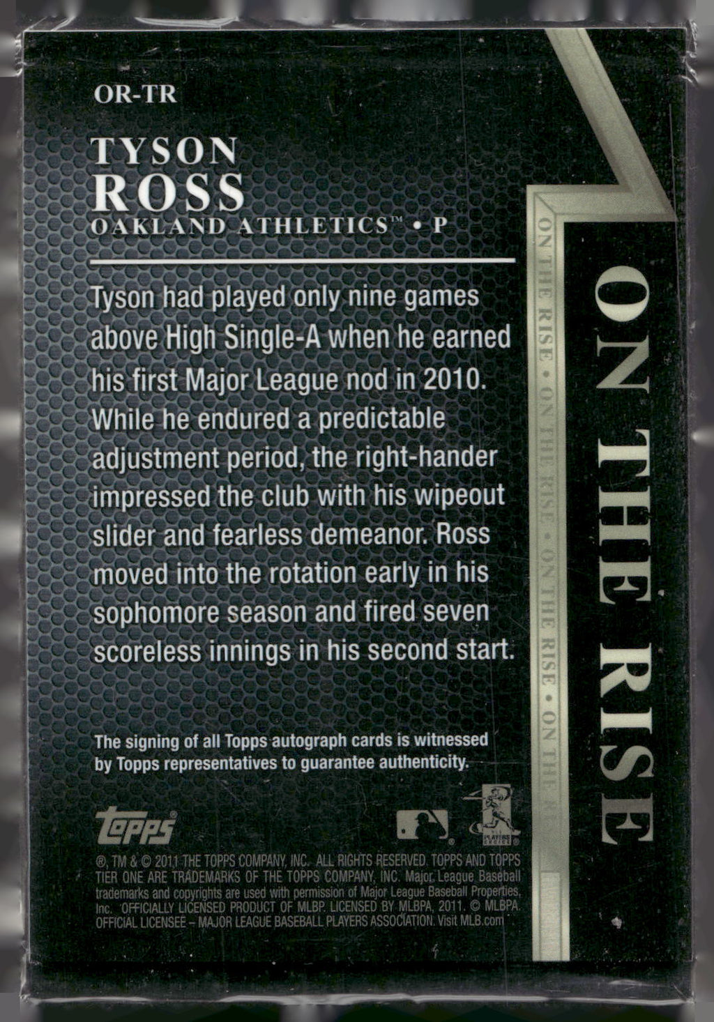 2011 Topps Tier One #OR-TR Tyson Ross On The Rise Autographs #/999