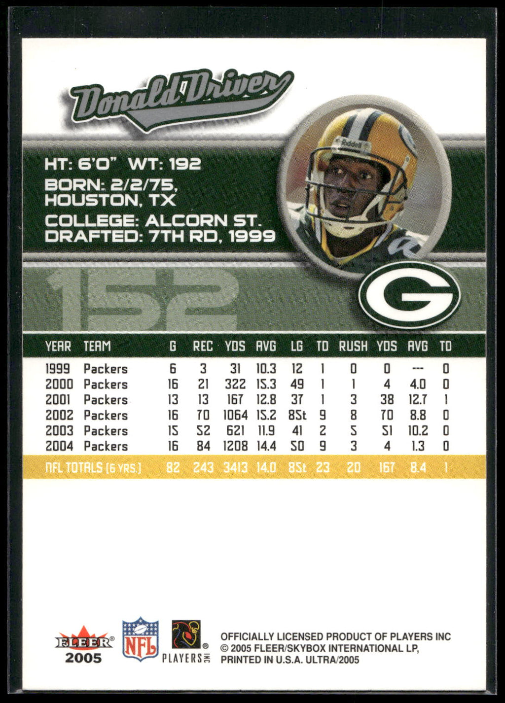 2005 Ultra #152 Donald Driver
