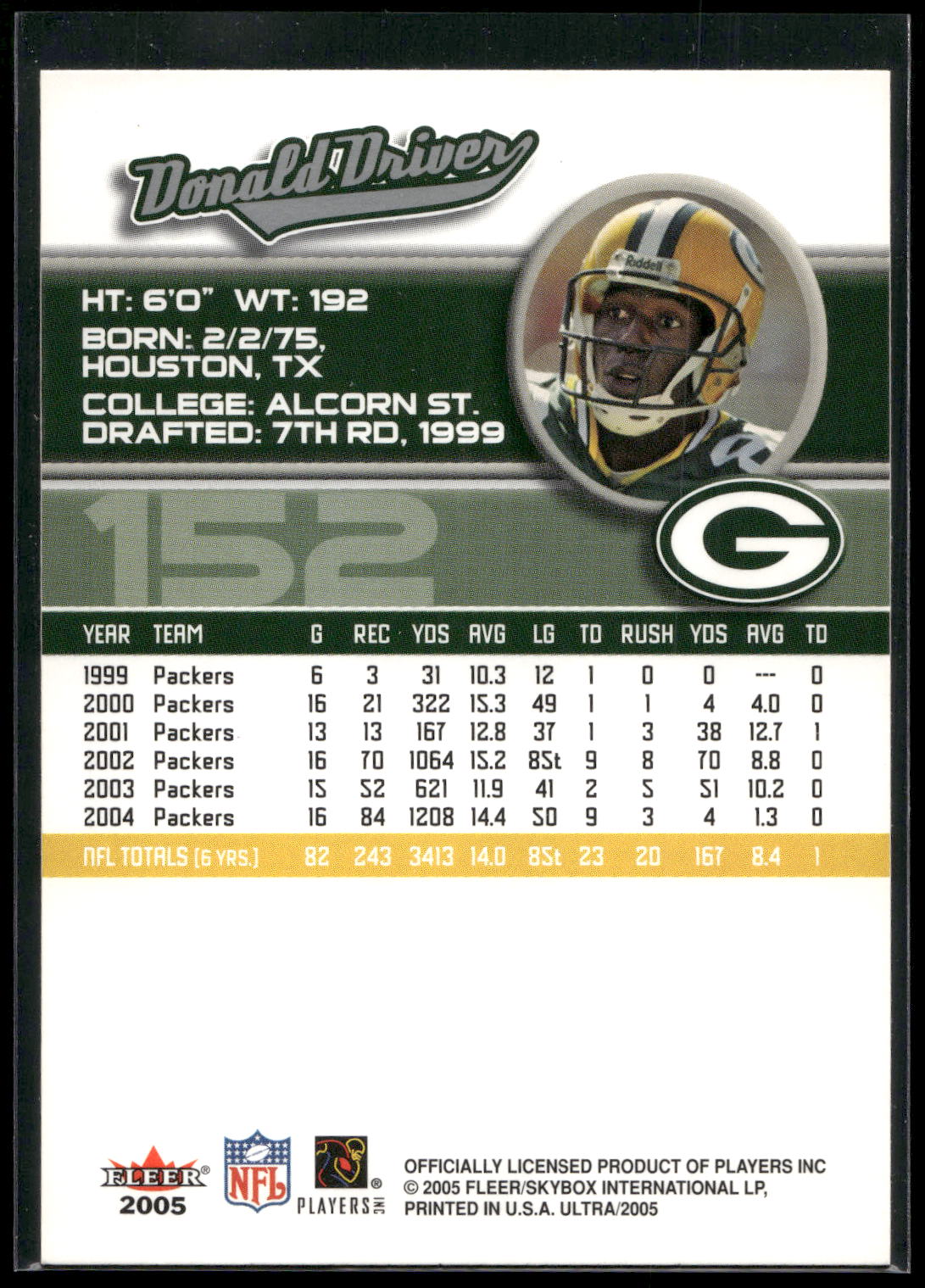 2005 Ultra #152 Donald Driver