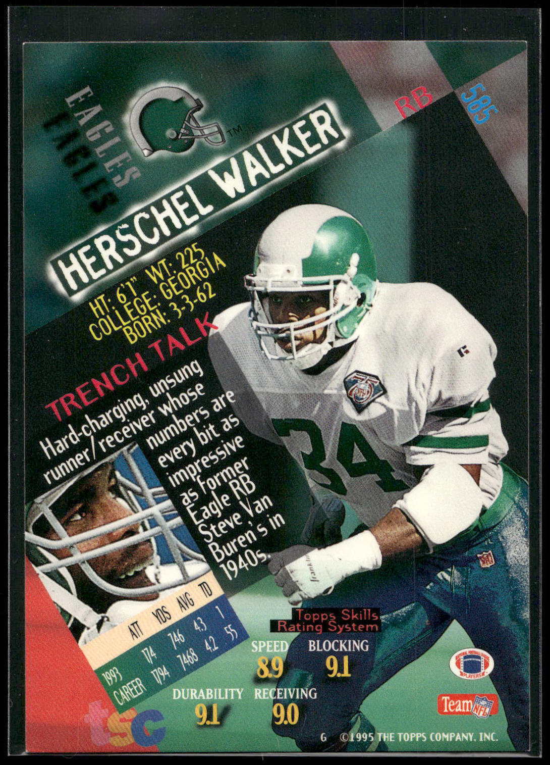 1994 Stadium Club #585 Herschel Walker