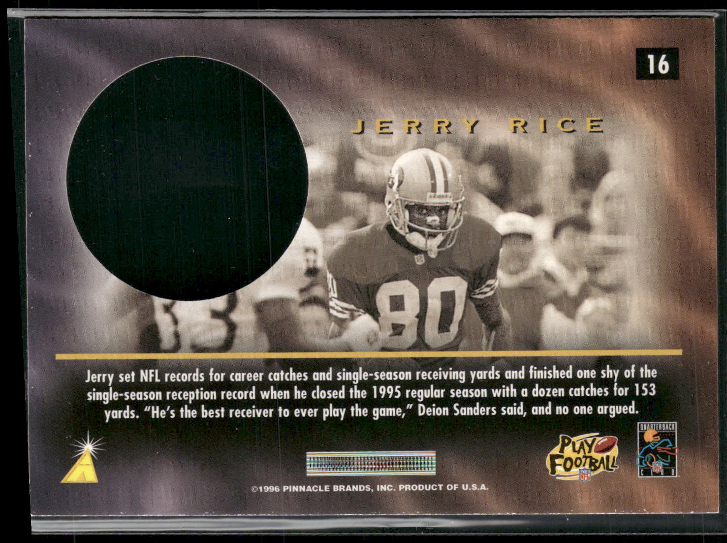 1996 Pinnacle Mint #16 Jerry Rice