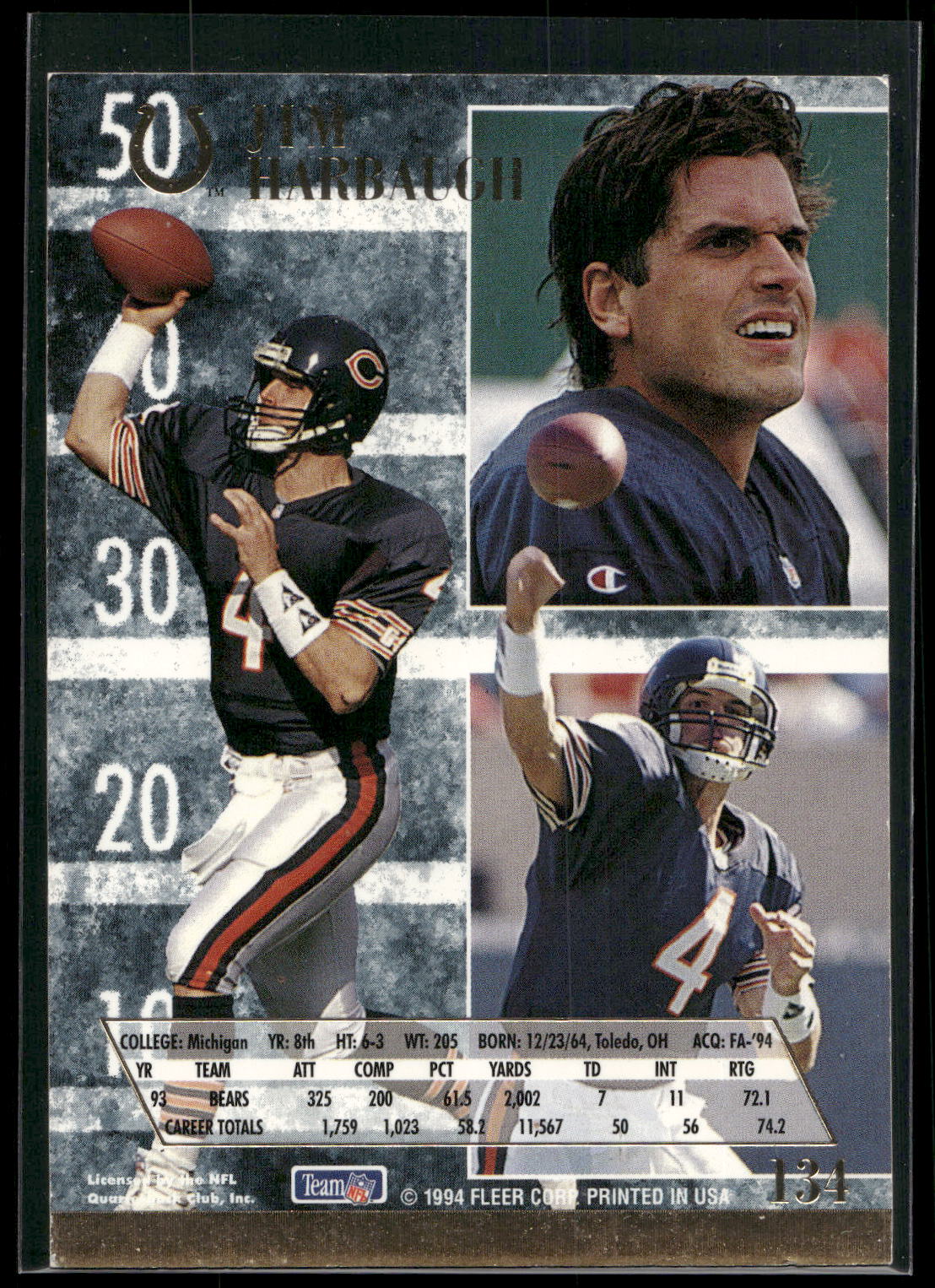 1994 Ultra #134 Jim Harbaugh