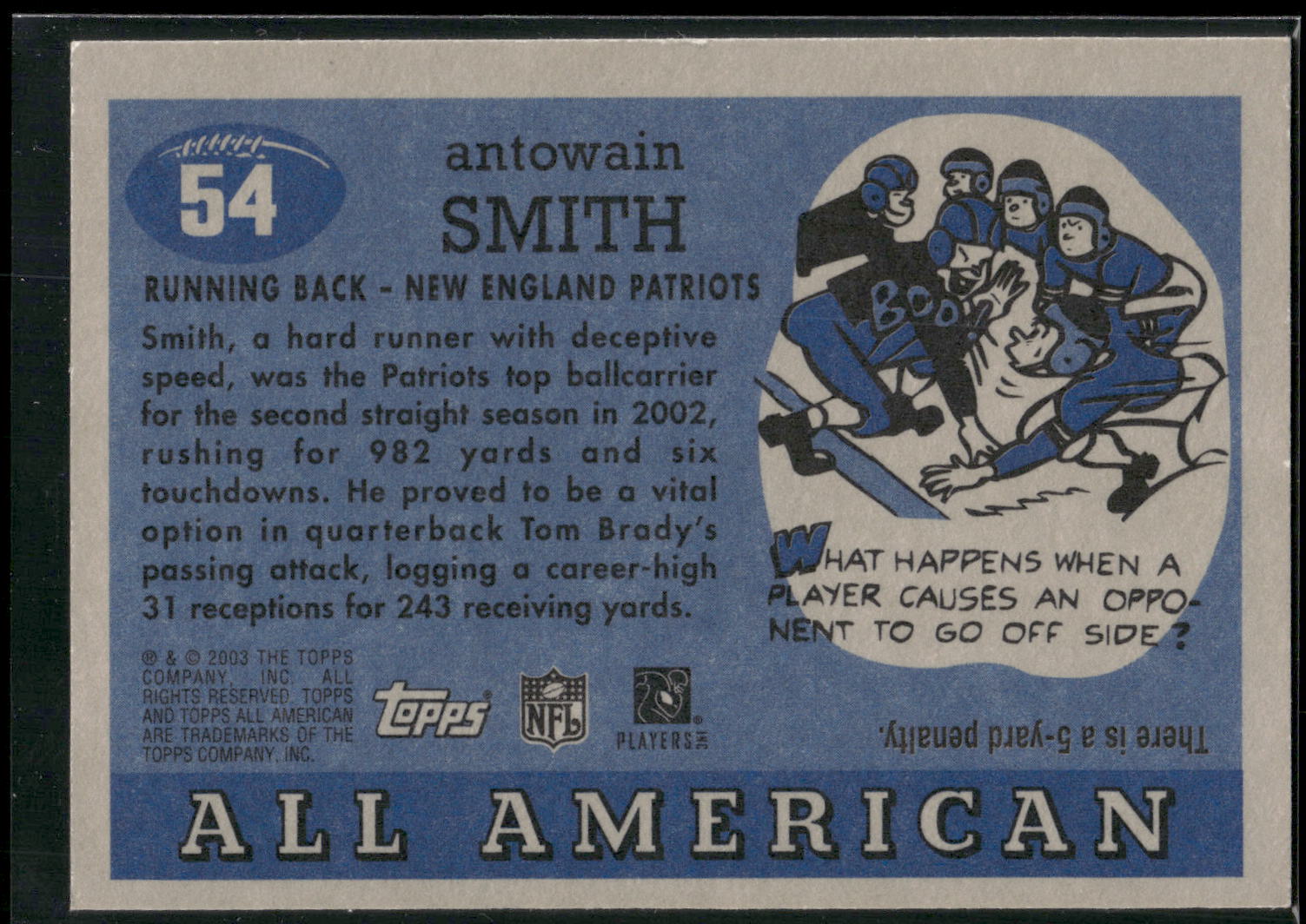 2003 Topps All American #54 Antowain Smith