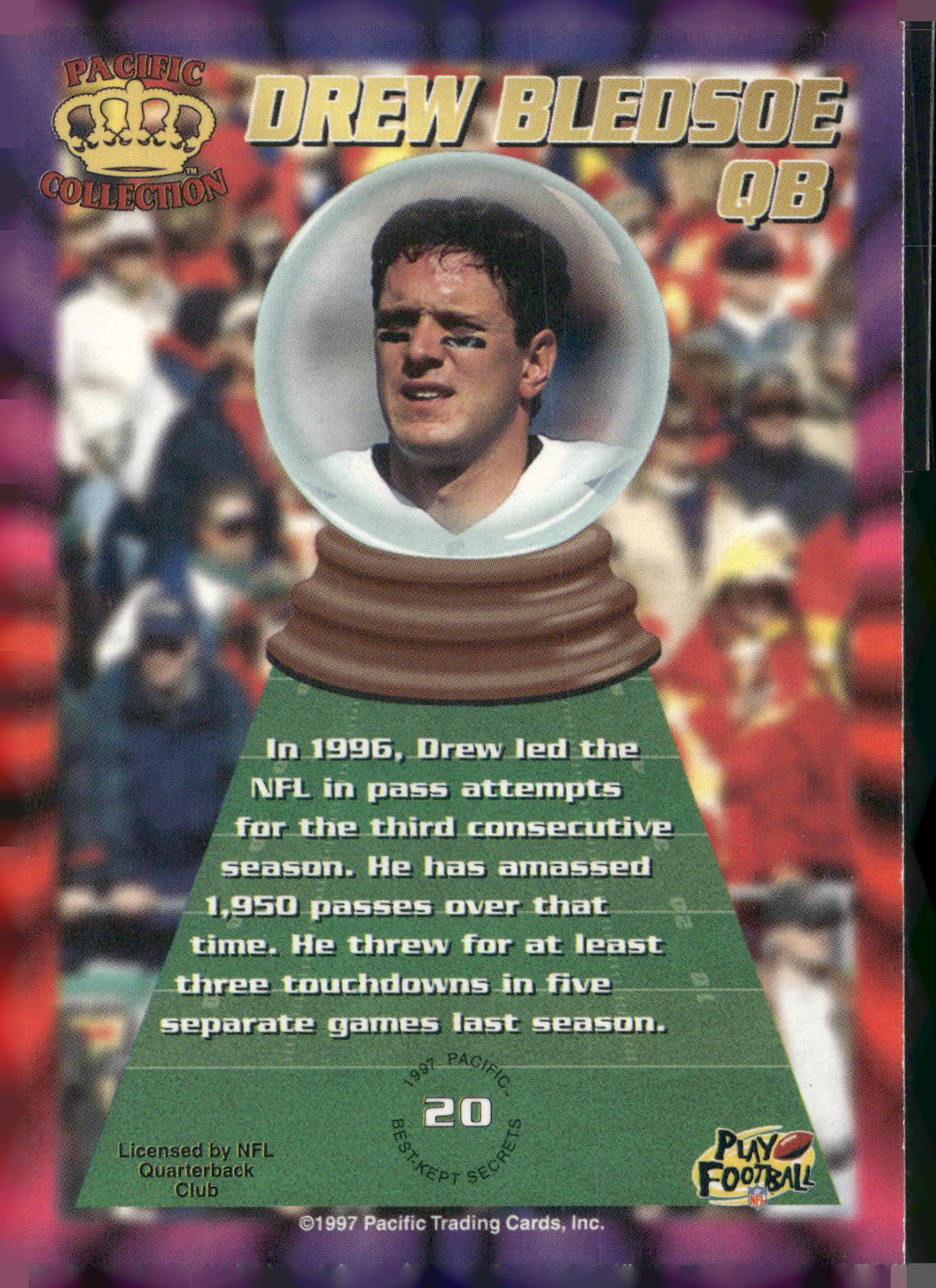 1997 Pacific Dynagon Prism #20 Drew Bledsoe Best Kept Secrets