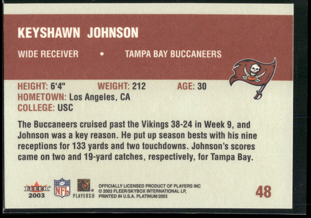 2003 Fleer Platinum #48 Keyshawn Johnson
