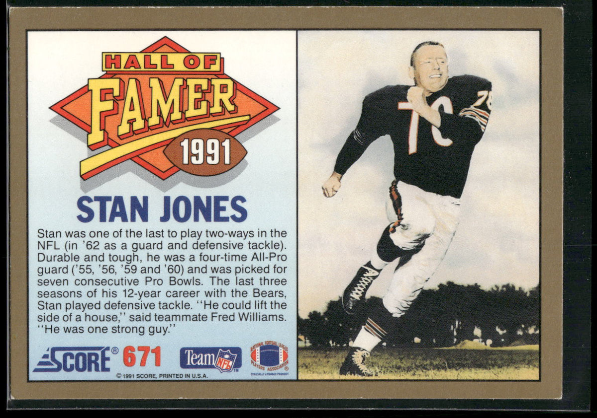 1991 Score #671 Stan Jones