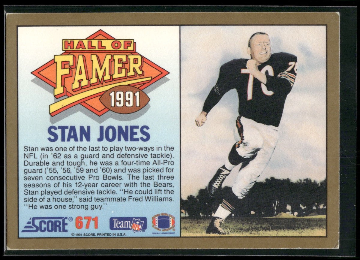 1991 Score #671 Stan Jones