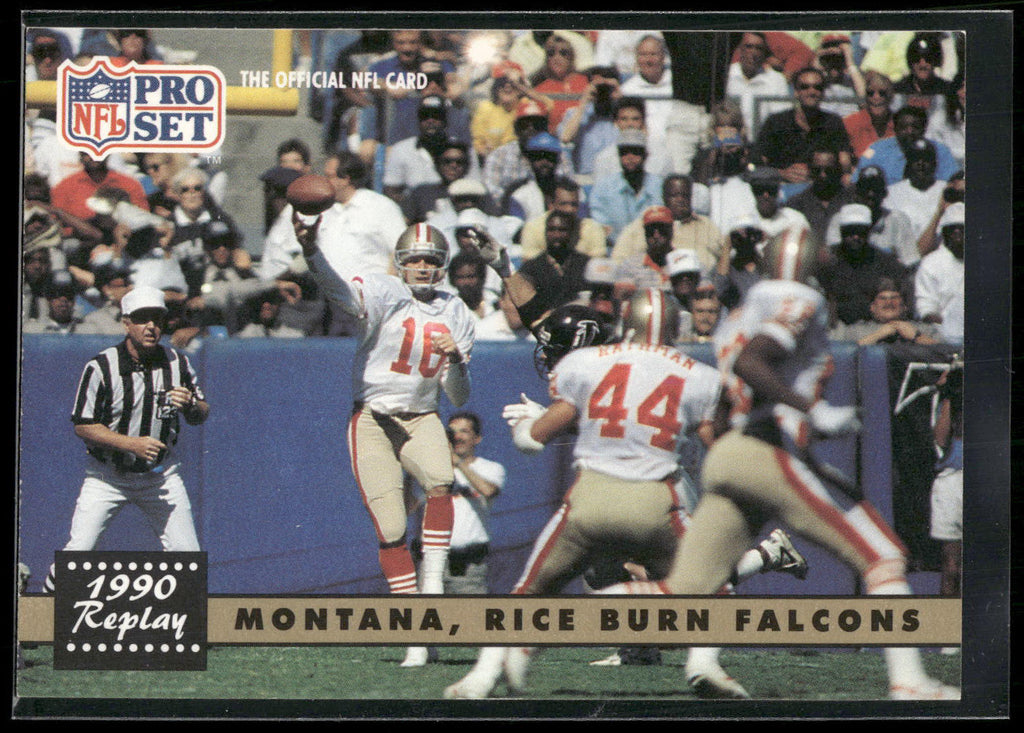 1991 Pro Set #329 Montana, Rice Burn Falcons