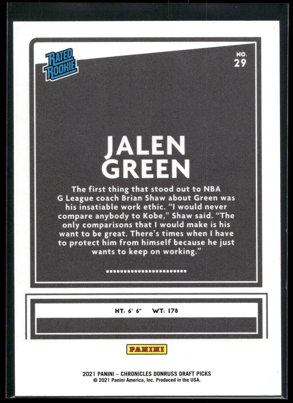 2021 Panini Chronicles Draft Picks #29 Jalen Green