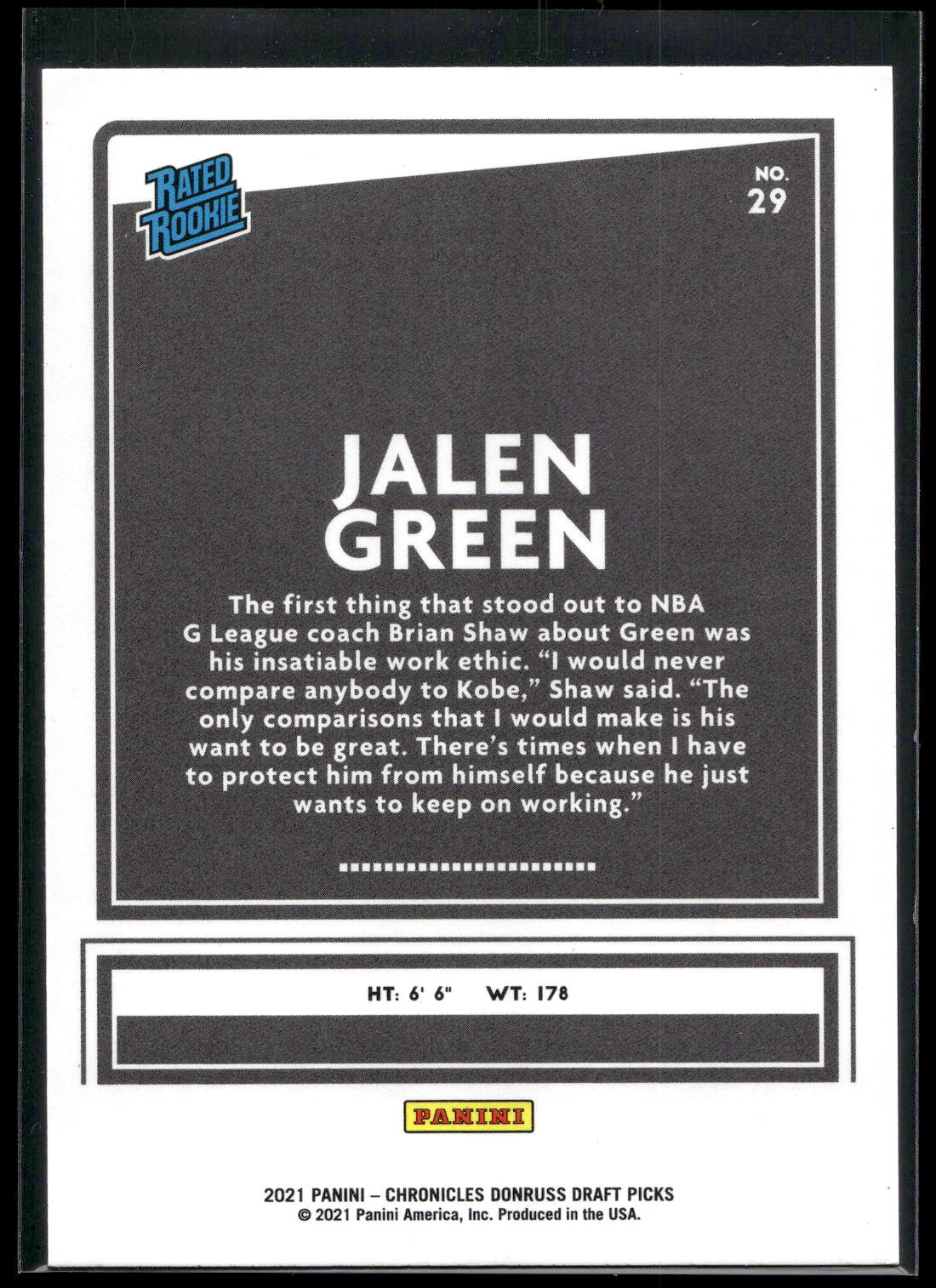 2021 Panini Chronicles Draft Picks #29 Jalen Green