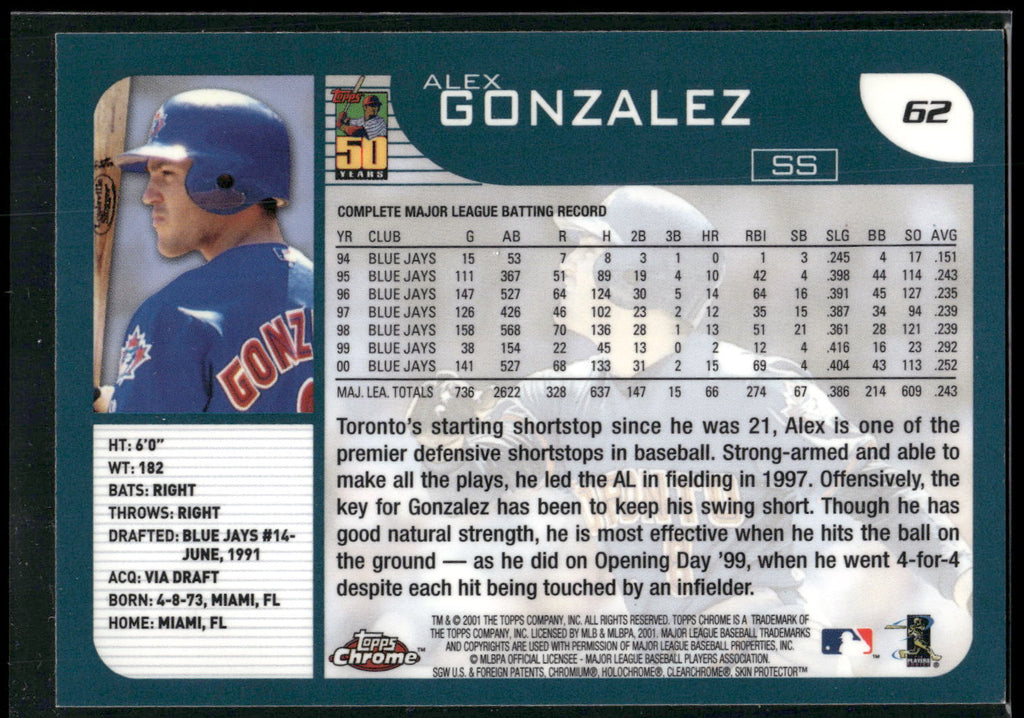 2001 Topps Chrome #62 Alex Gonzalez