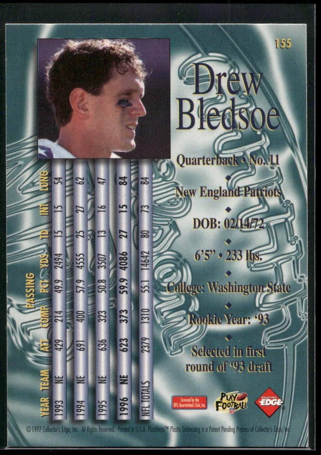 1997 Collector's Edge Masters #155 Drew Bledsoe Retail