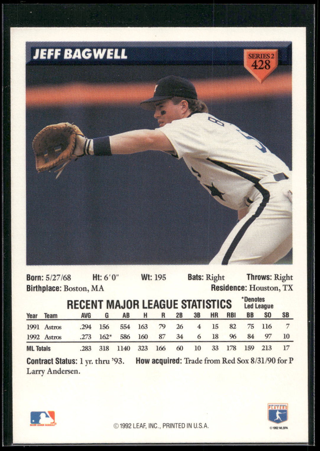 1993 Donruss #428 Jeff Bagwell