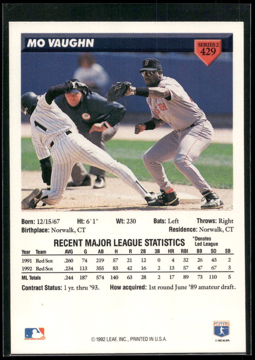 1993 Donruss #429 Mo Vaughn