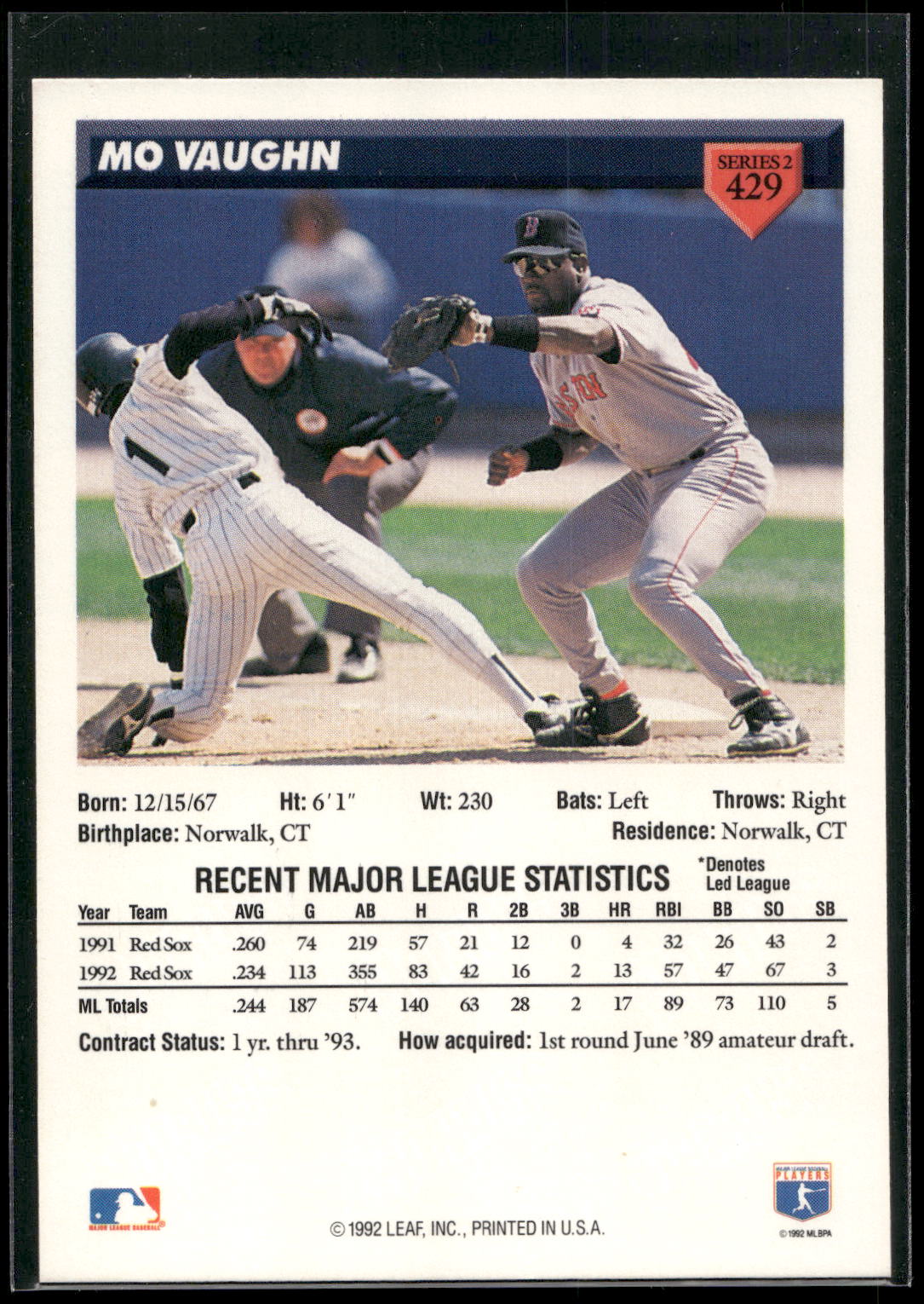 1993 Donruss #429 Mo Vaughn