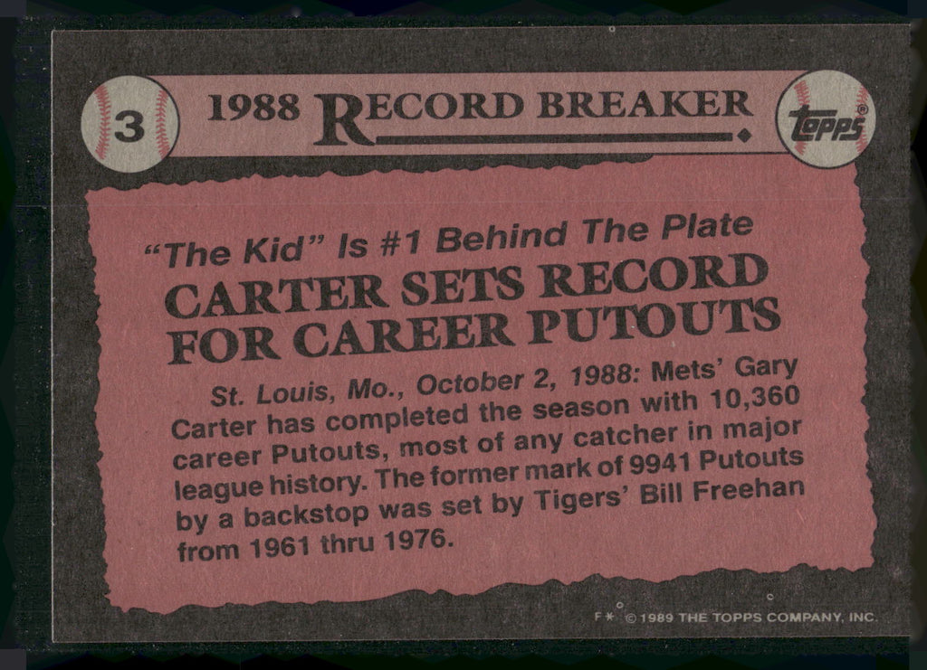 1989 Topps #3 Gary Carter