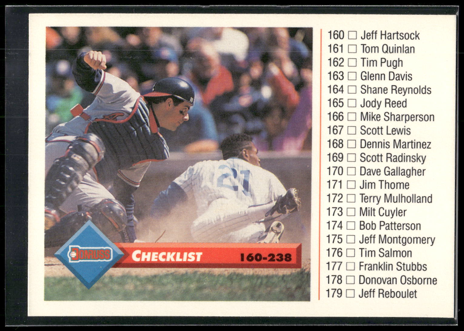 1993 Donruss #254 Checklist: 160-238