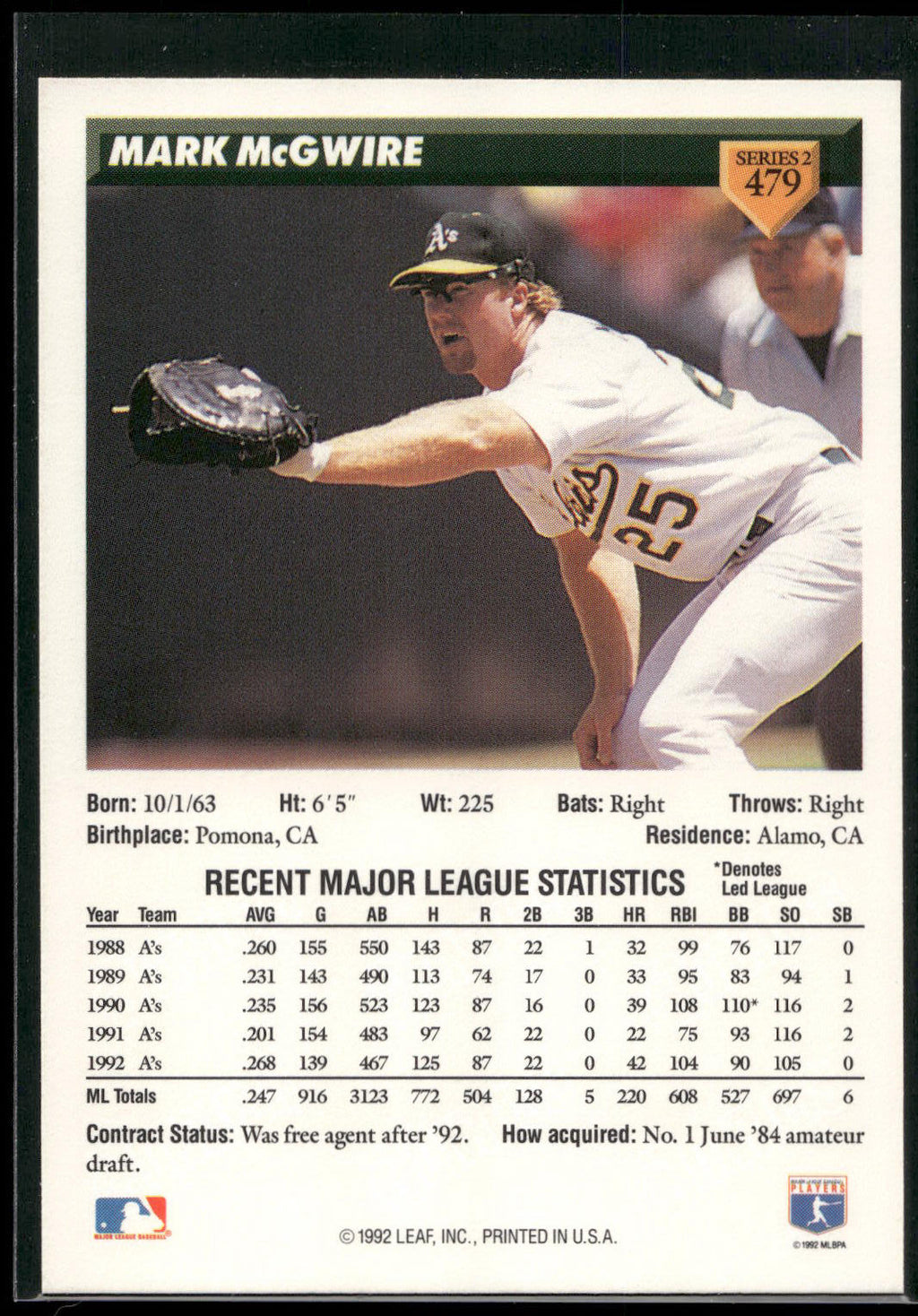 1993 Donruss #479 Mark McGwire