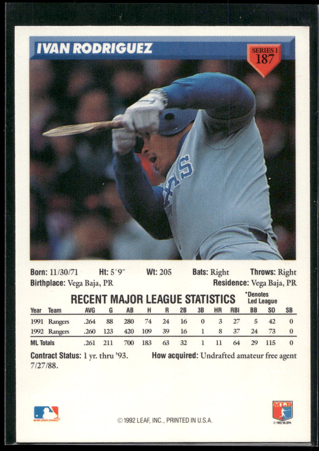 1993 Donruss #187 Ivan Rodriguez
