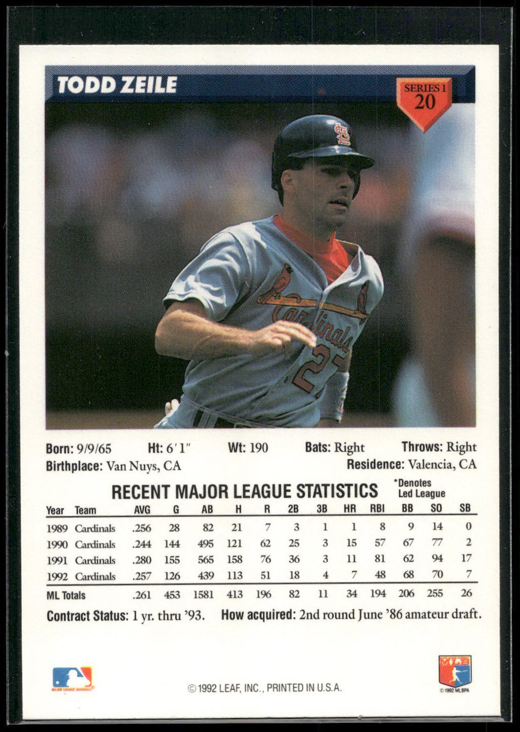 1993 Donruss #20 Todd Zeile