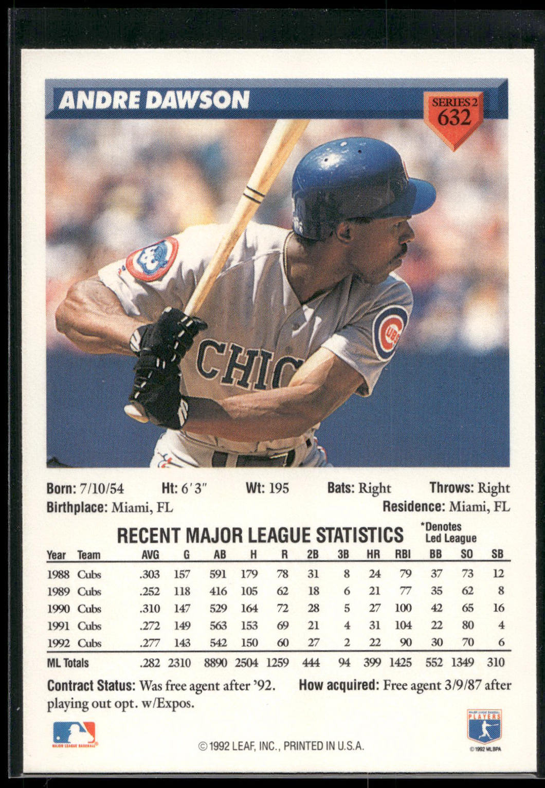 1993 Donruss #632 Andre Dawson