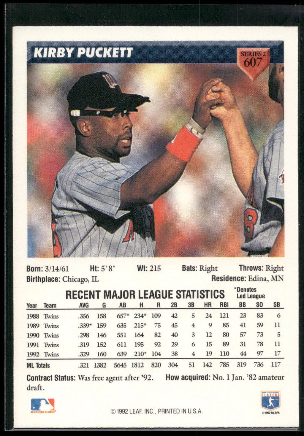 1993 Donruss #607 Kirby Puckett