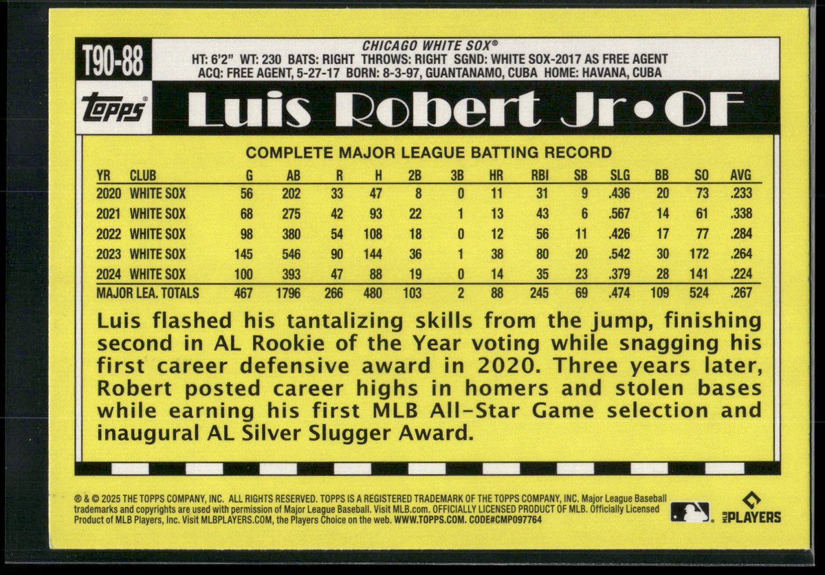 2025 Topps #T90-88 Luis Robert Jr.