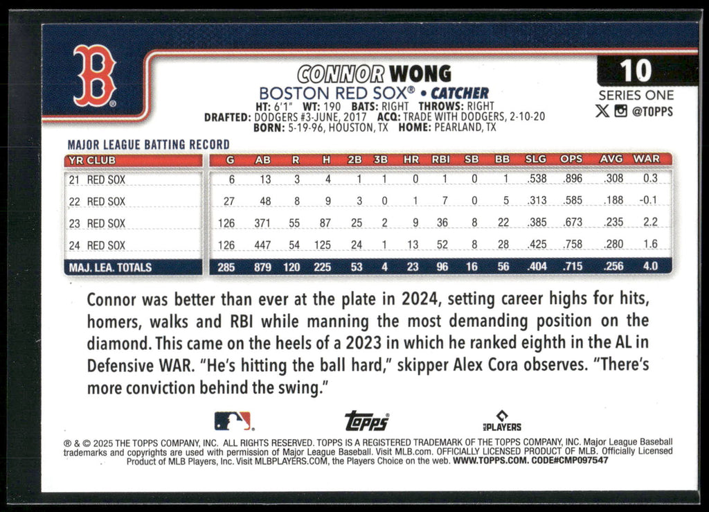 2025 Topps #10 Connor Wong Diamante Foil