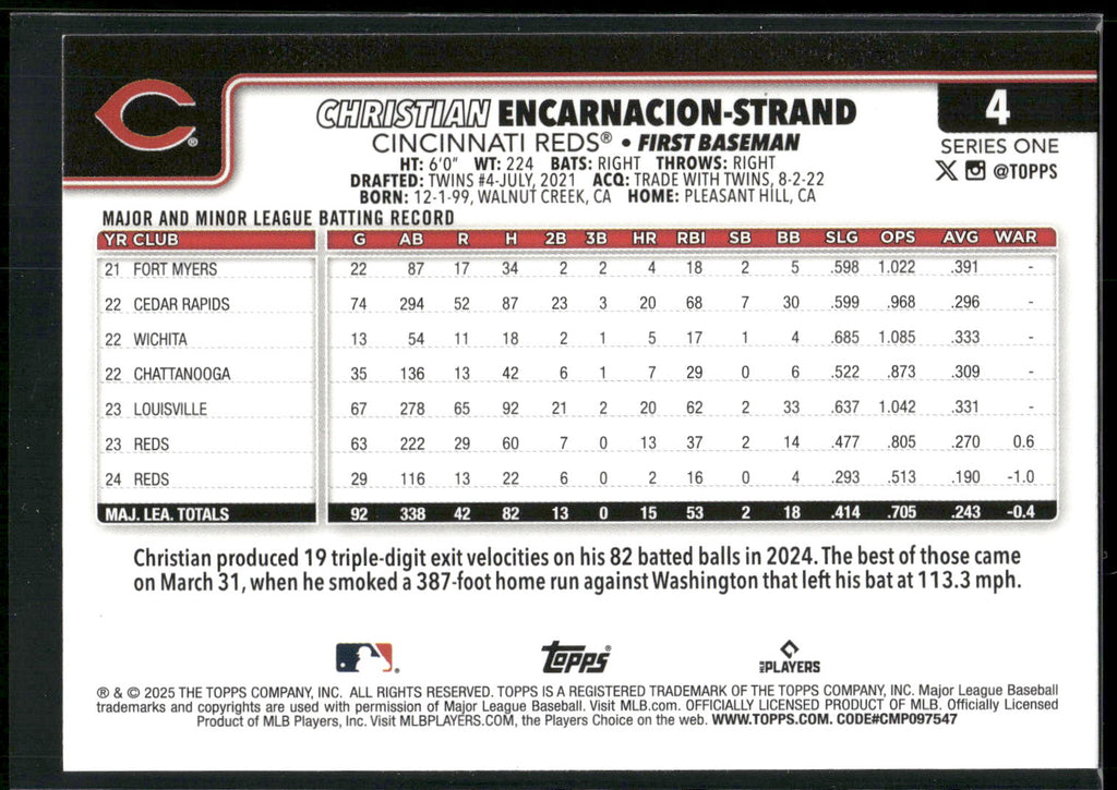 2025 Topps #4 Christian Encarnacion-Strand Diamante Foil