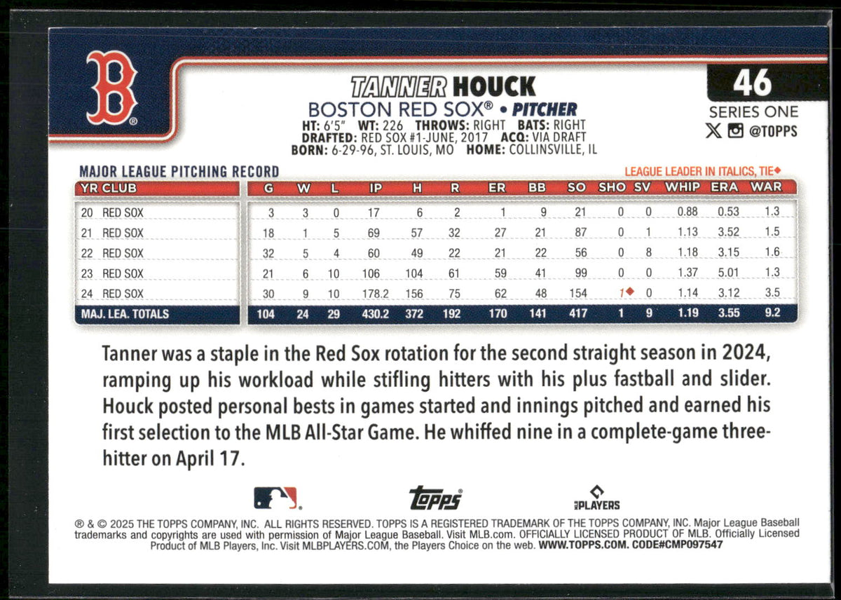 2025 Topps #46 Tanner Houck Diamante Foil