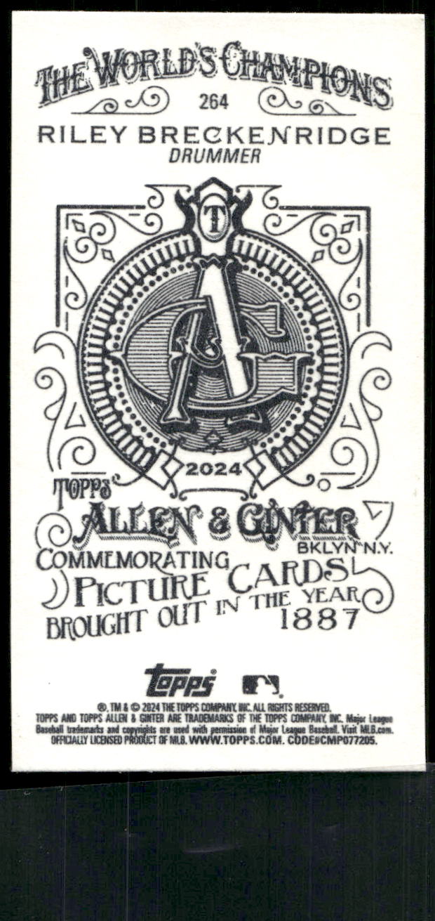 2024 Topps Allen & Ginter #264 Riley Breckenridge Mini A & G Back