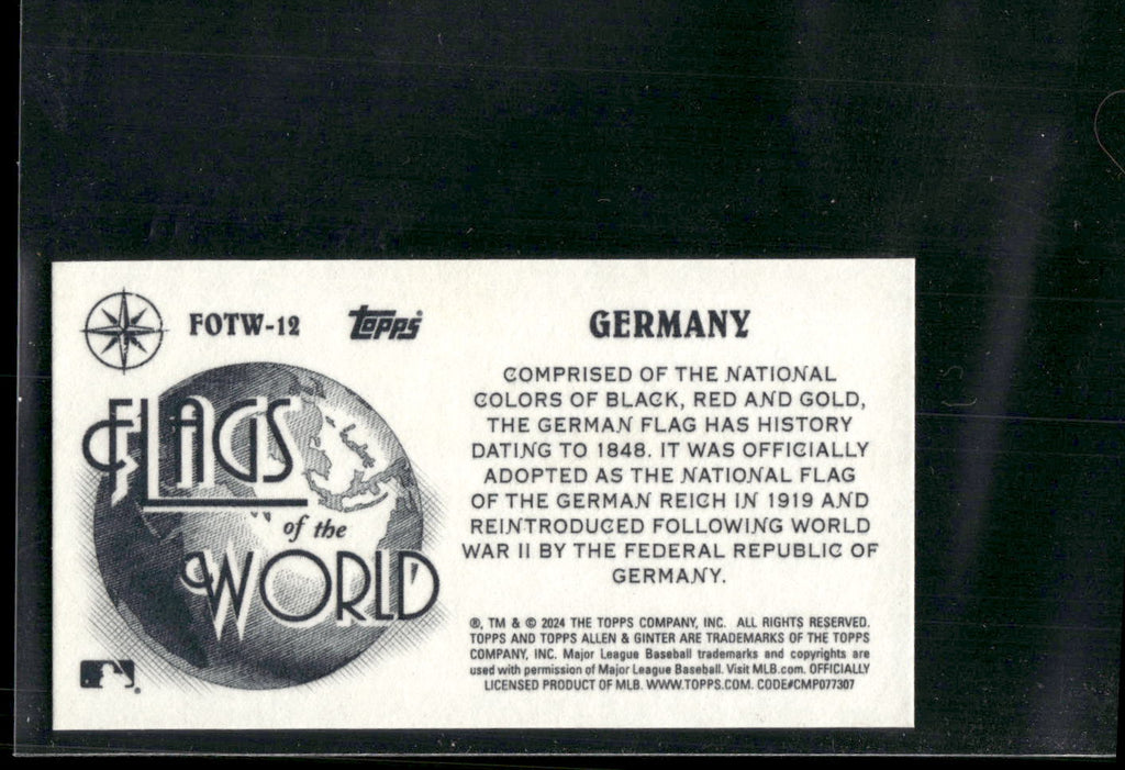 2024 Topps Allen & Ginter #FOTW-12 Germany Mini Flags of the World