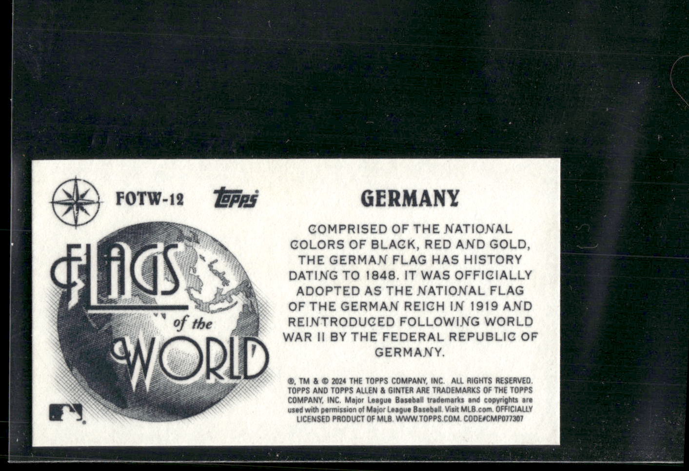 2024 Topps Allen & Ginter #FOTW-12 Germany Mini Flags of the World
